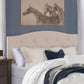 Living Essentials by Hillsdale Provence Upholstered Arch Adjustable Tufted Full/Queen Headboard, Linen Fabric