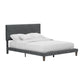 Hillsdale Furniture Muellen Upholstered Platform Queen Bed with 2 Dual USB Ports, Graphite Gray Vinyl