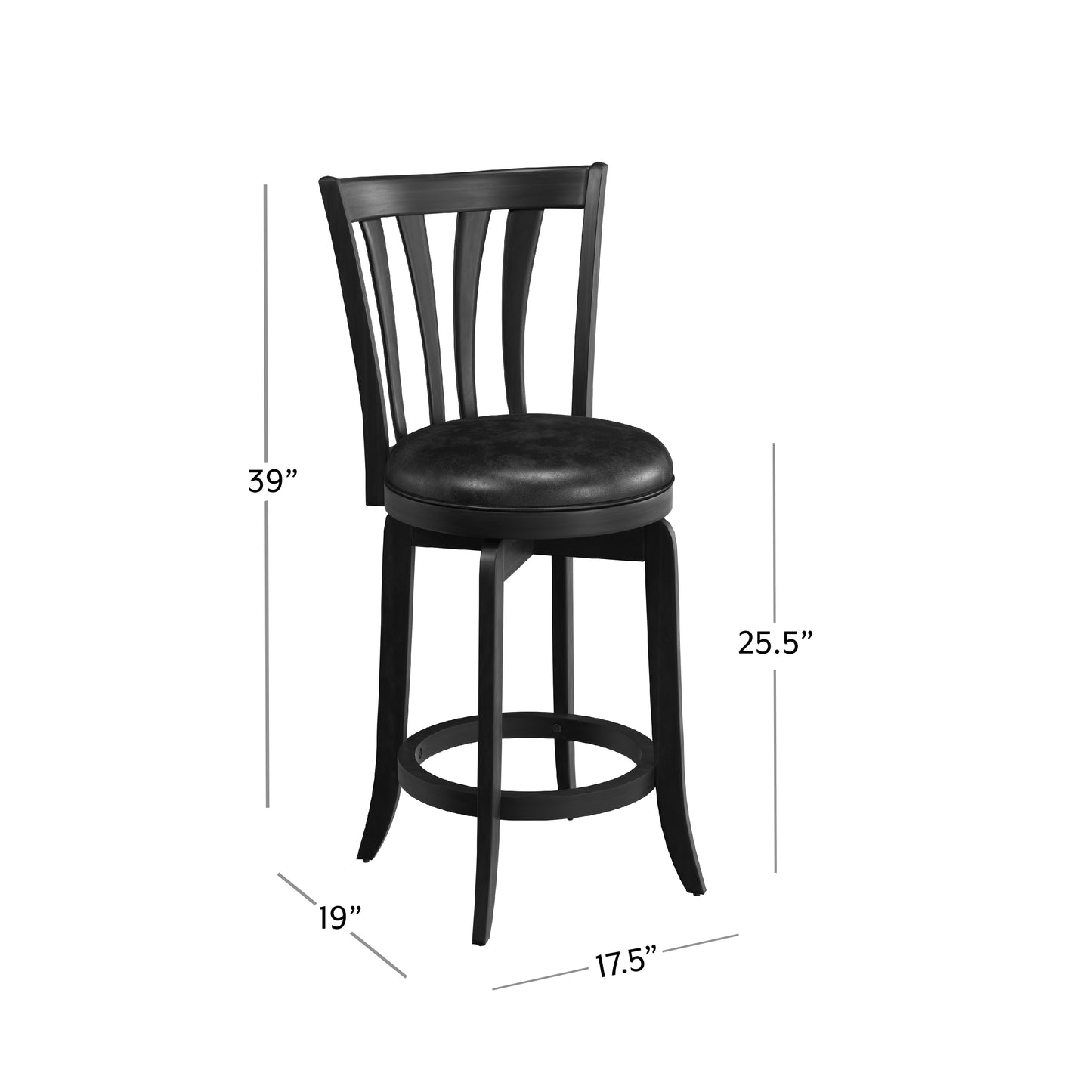 Hillsdale Furniture Savana Wood Counter Height Swivel Stool, Black