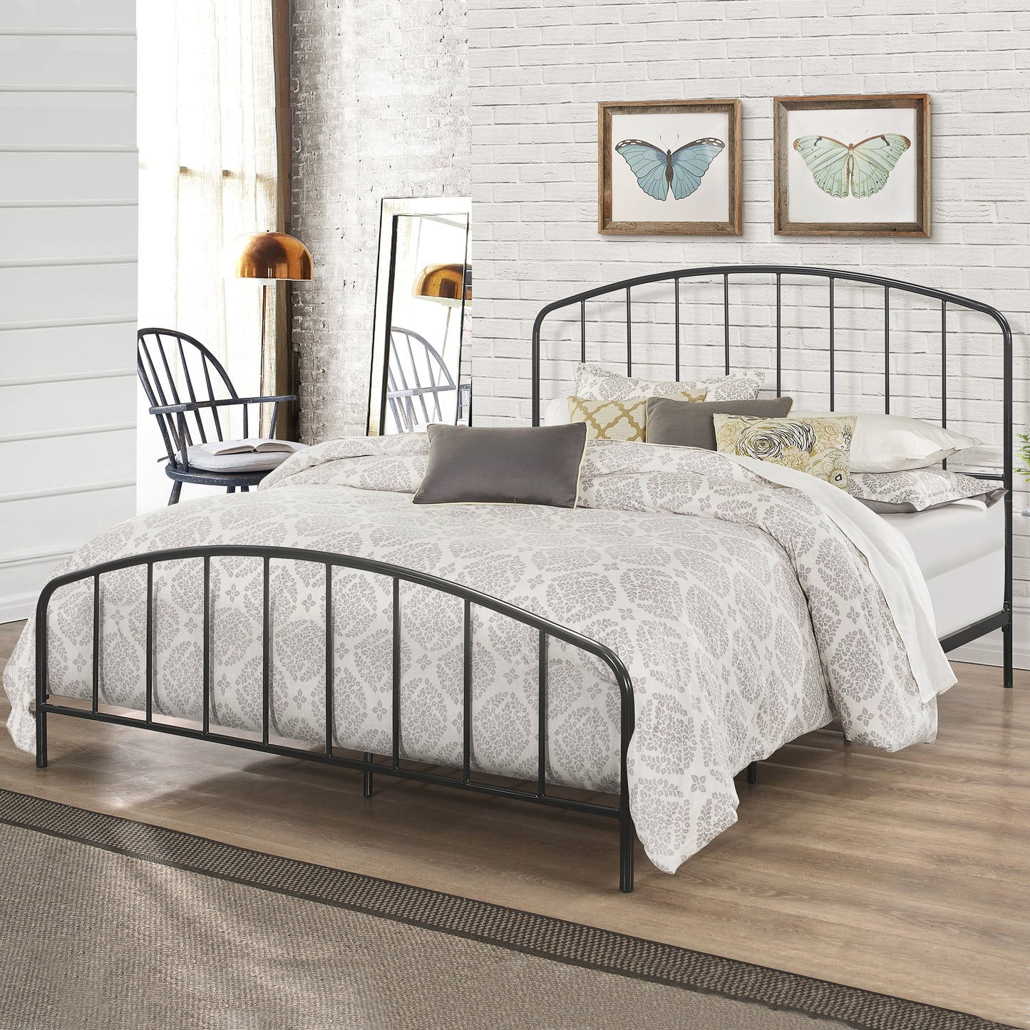 Hillsdale Furniture Tolland Metal Queen Bed, Satin Black