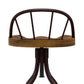 Hillsdale Furniture Worland Metal Adjustable Height Swivel Stool with Back, Brown Metal with Walnut Finished Wood