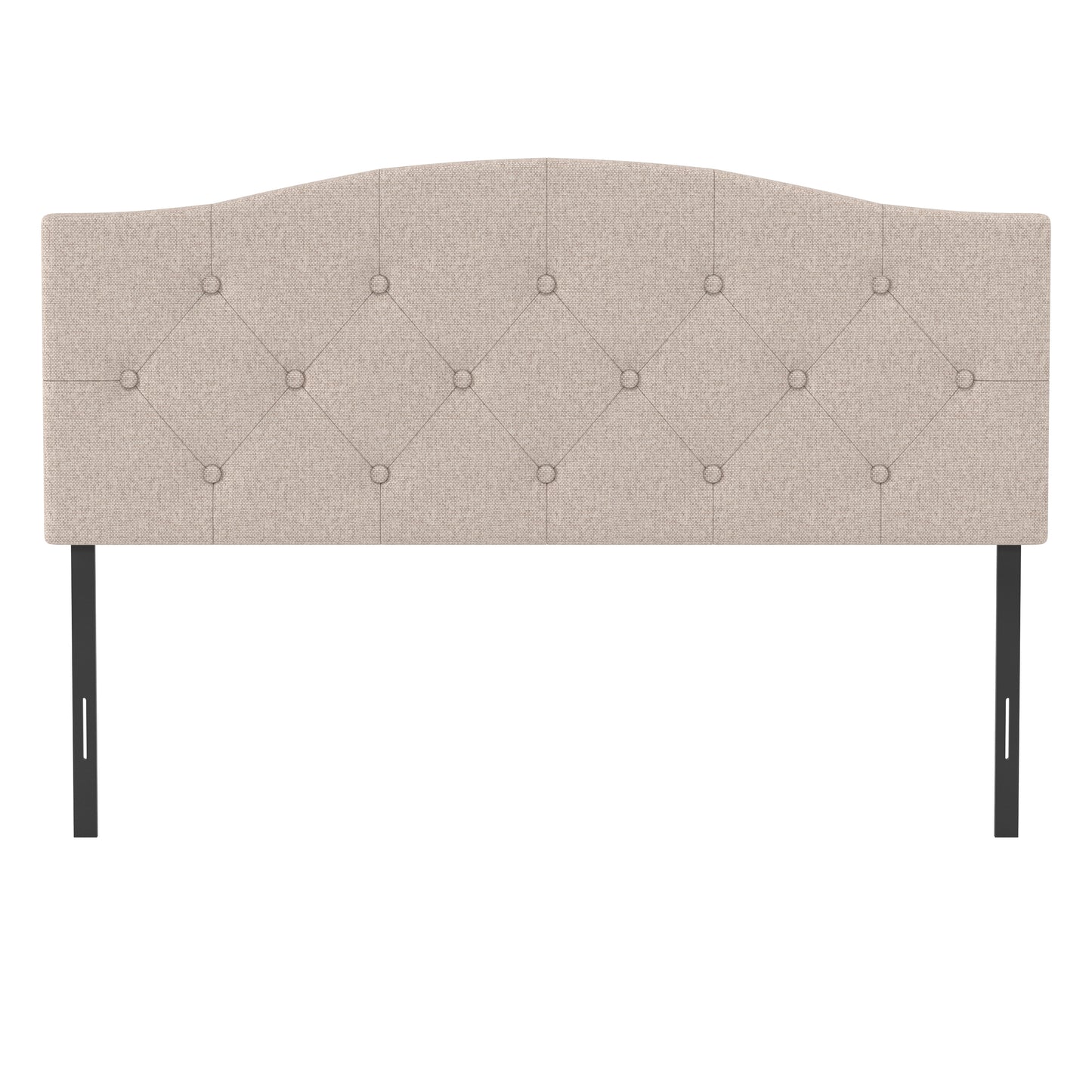 Living Essentials by Hillsdale Provence Upholstered Arch Adjustable Tufted Full/Queen Headboard with Frame, Linen Fabric