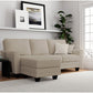 Hillsdale Furniture Upholstered Reversible Chaise Sectional with Storage Ottoman, Putty