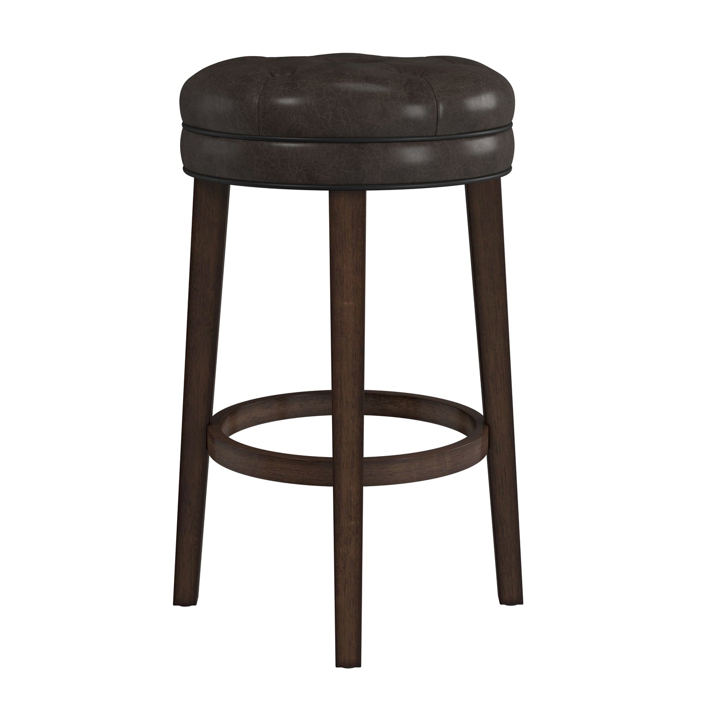 Hillsdale Furniture Krauss Wood Backless Bar Height Swivel Stool, Dark Brown