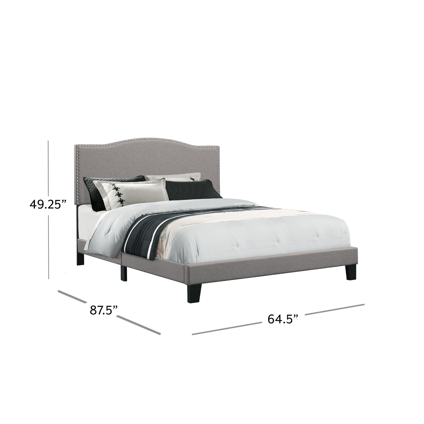 Hillsdale Furniture Kiley Queen Upholstered Bed, Glacier Gray