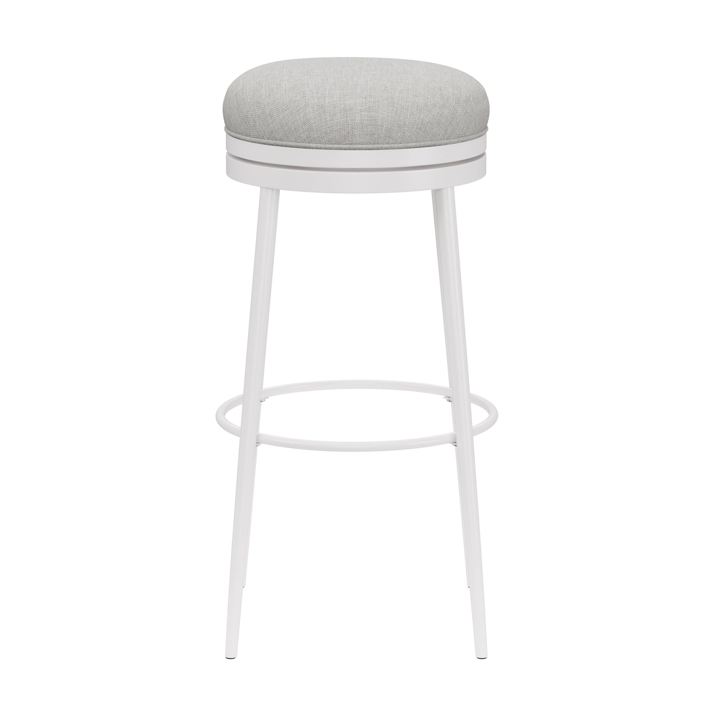 Hillsdale Furniture Aubrie Metal Backless Bar Height Swivel Stool, White