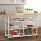 Hillsdale Furniture Kennon Metal Kitchen Cart with Wood Top, White