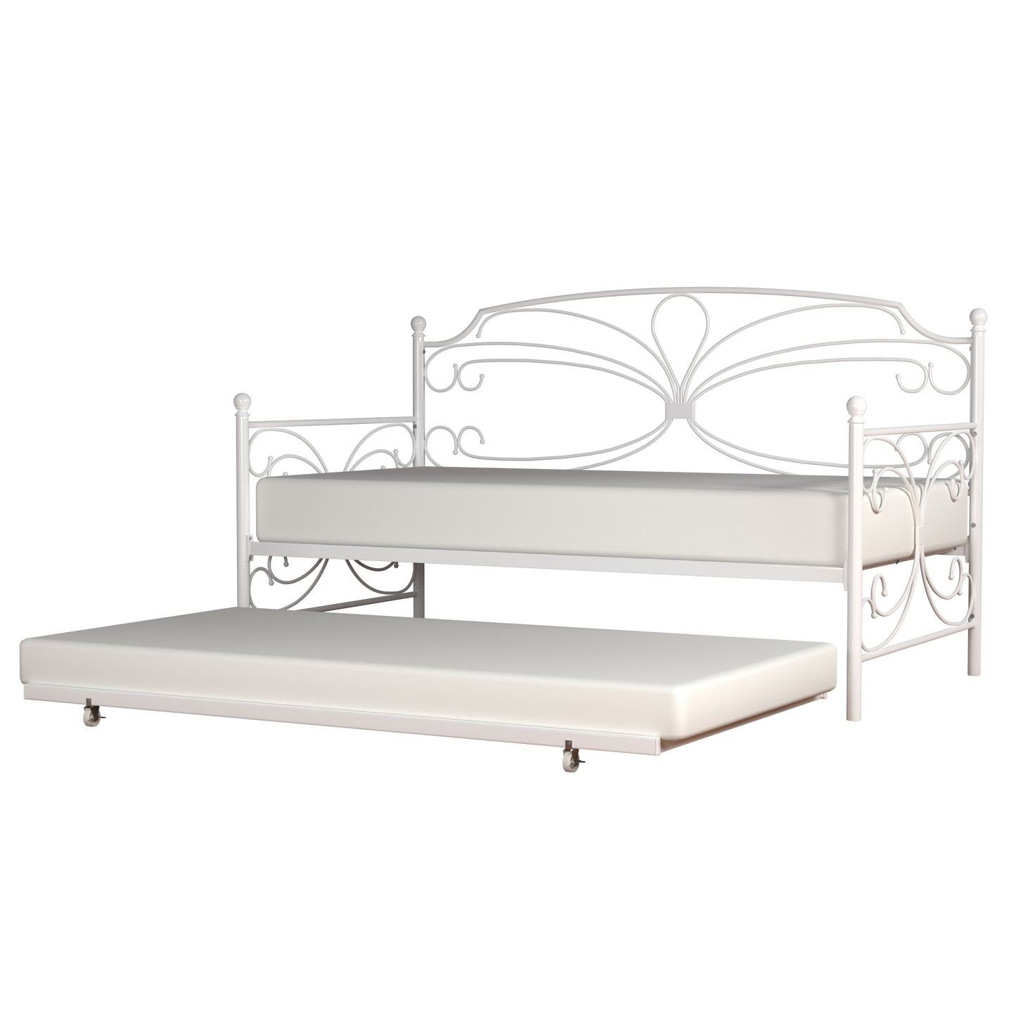 Hillsdale Furniture Anslee Metal Twin Daybed with Trundle, White