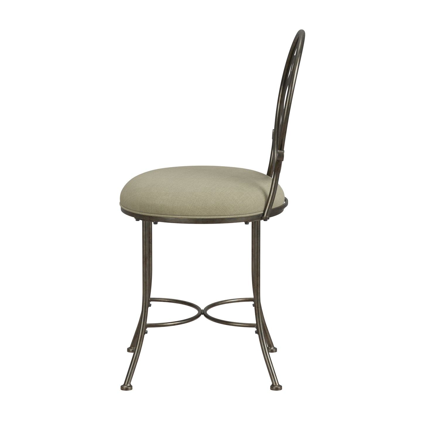 Hillsdale Furniture Marsala Metal Vanity Stool, Antique Gray