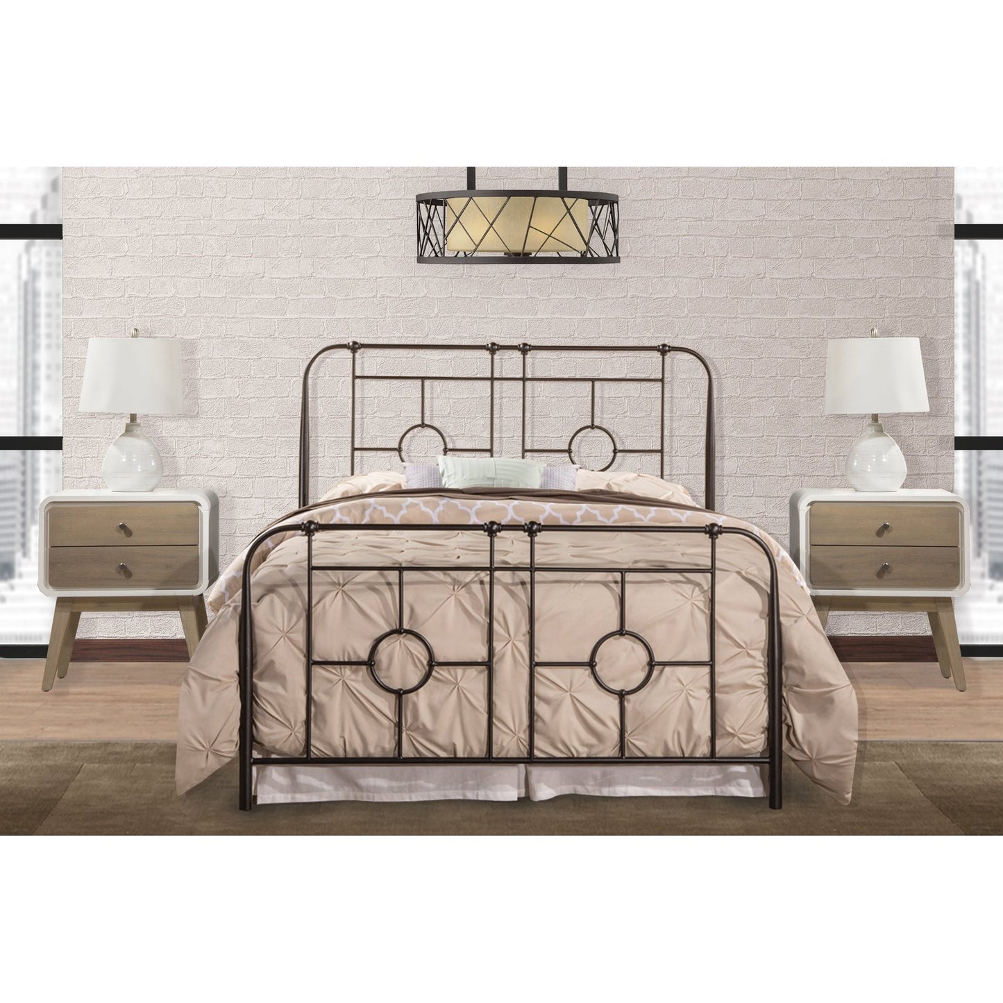 Hillsdale Furniture Trenton King Metal Bed, Black Sparkle