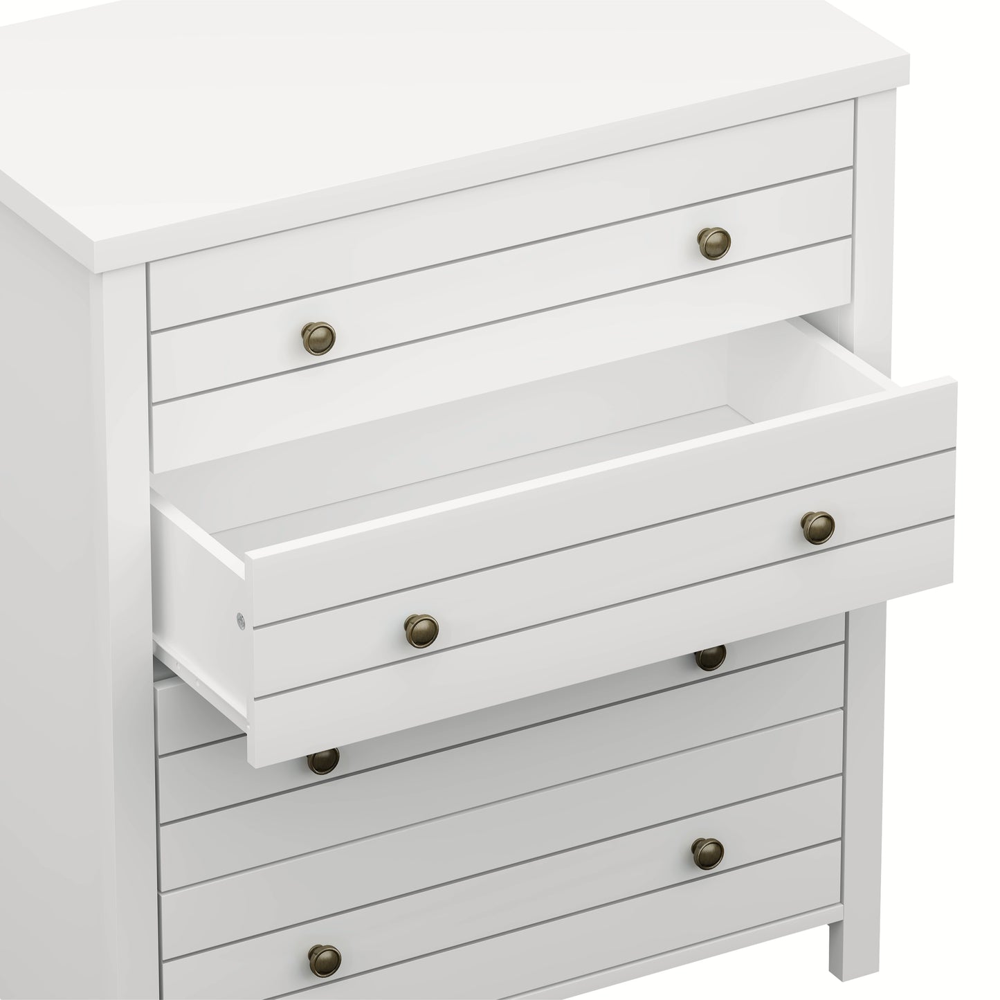 Living Essentials by Hillsdale Harmony Wood 4 Drawer Chest, Matte White