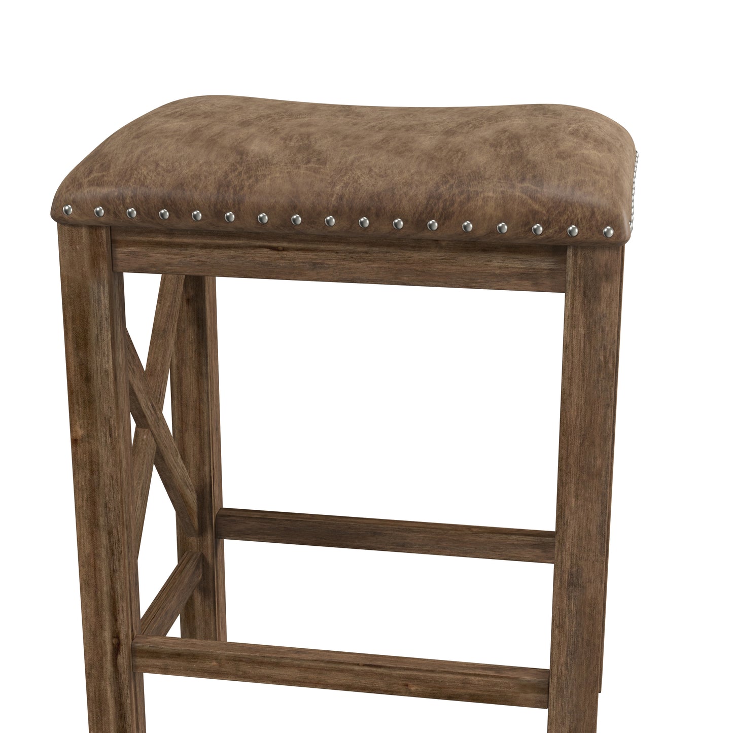 Hillsdale Furniture Willow Bend Wood Backless Counter Height Stool, Set of 2, Antique Brown Walnut