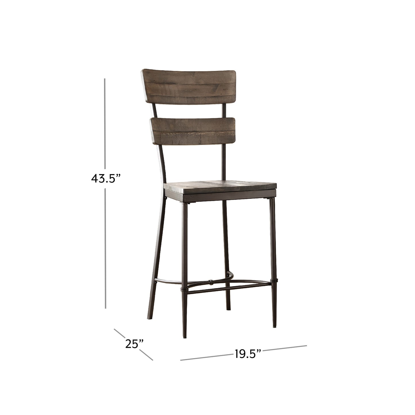 Hillsdale Furniture Jennings Metal Counter Height Stool, Set of 2, Distressed Walnut