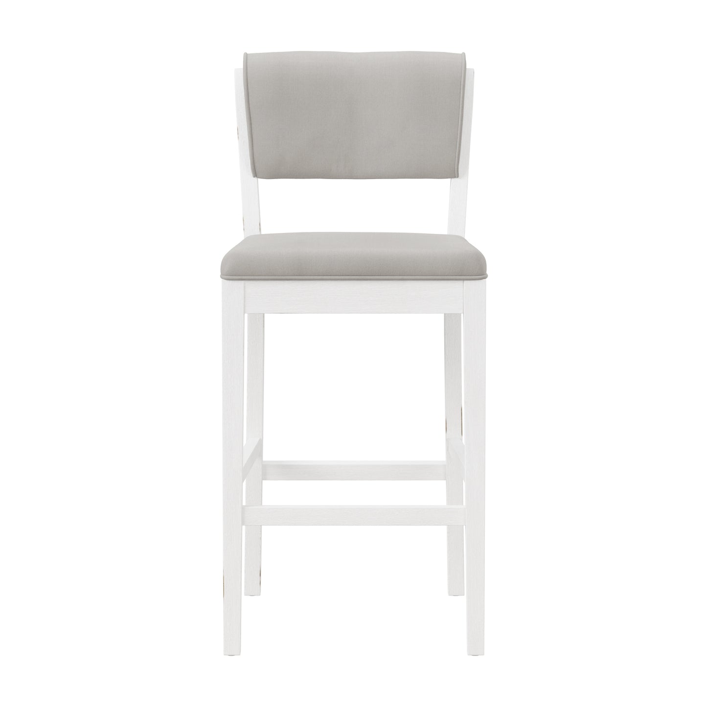 Hillsdale Furniture Clarion Wood and Upholstered Panel Back Bar Height Stool, Sea White