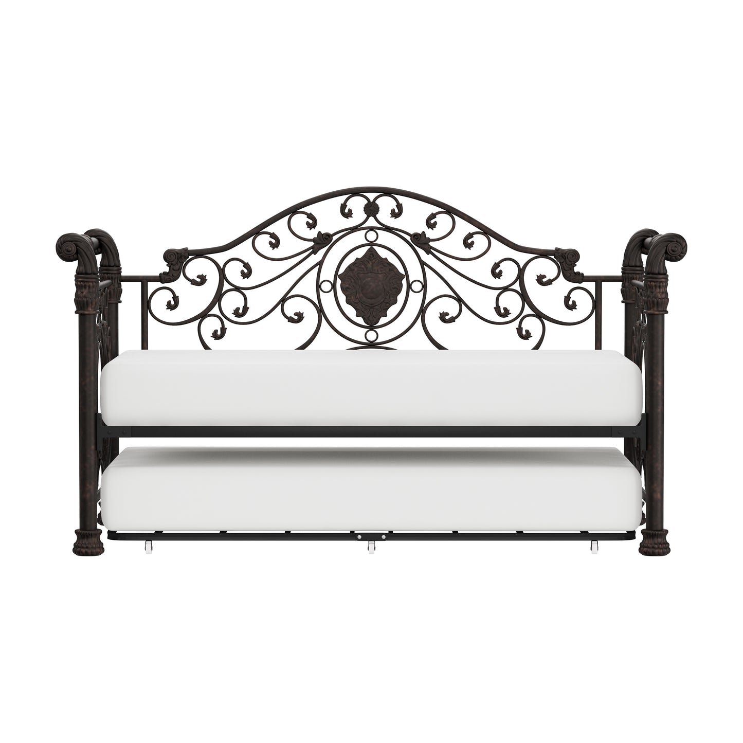 Hillsdale Furniture Mercer Metal Twin Daybed with Roll Out Trundle, Antique Brown