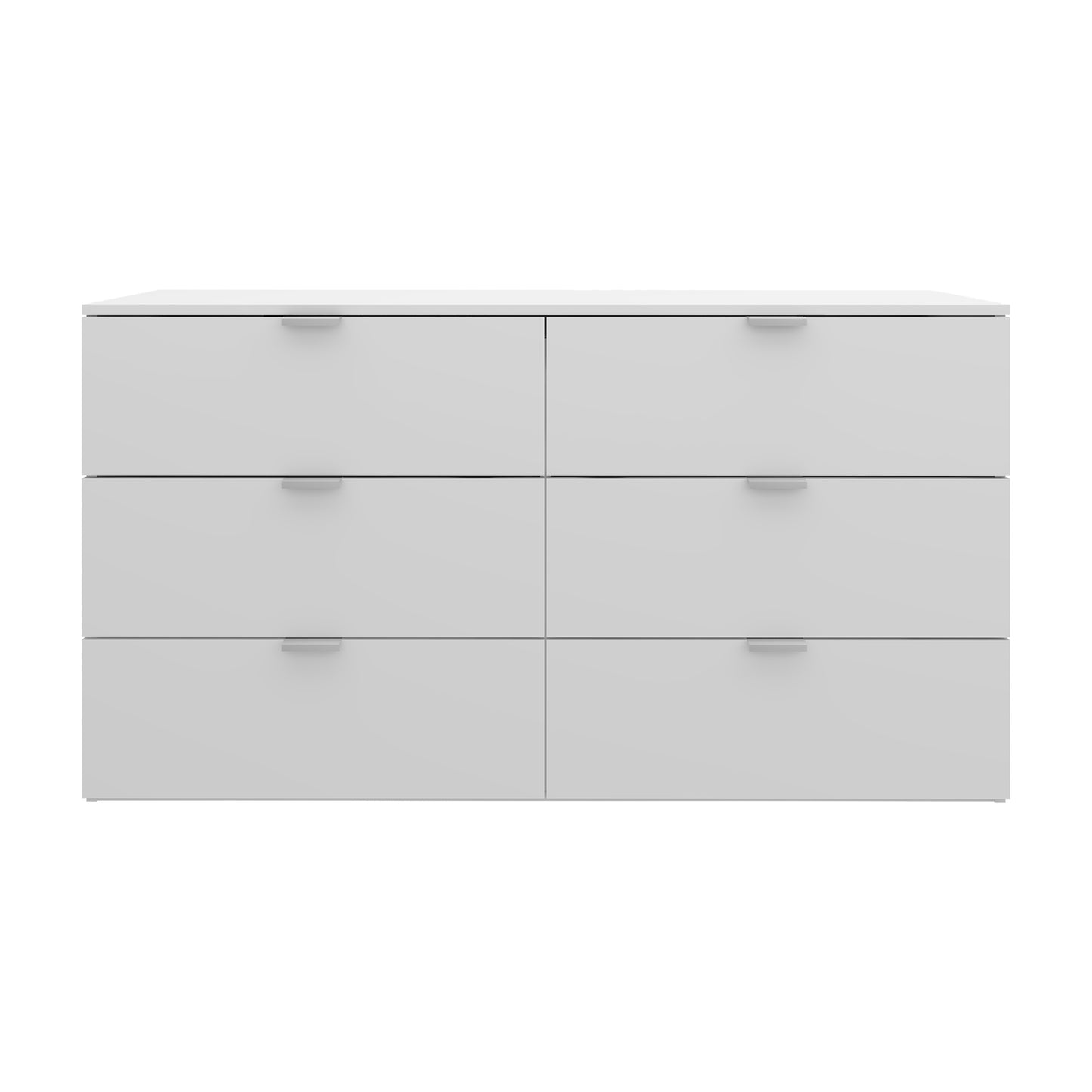 Hillsdale Living Essentials Delmar Wood 6 Drawer Dresser, Matte White