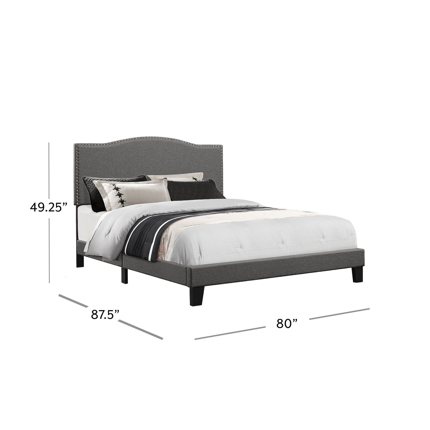 Hillsdale Furniture Kiley King Upholstered Bed, Stone