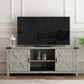 Living Essentials by Hillsdale Latvia Gaming Ready Wood 60 inch TV Stand with "X" Back Doors and Shelves, Rustic Gray