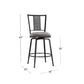 Hillsdale Furniture Queensridge Metal Swivel Counter Height Stool, Black with Silver