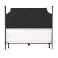 Hillsdale Furniture McArthur Queen Metal and Upholstered Bed, Matte Black with Gray Fabric