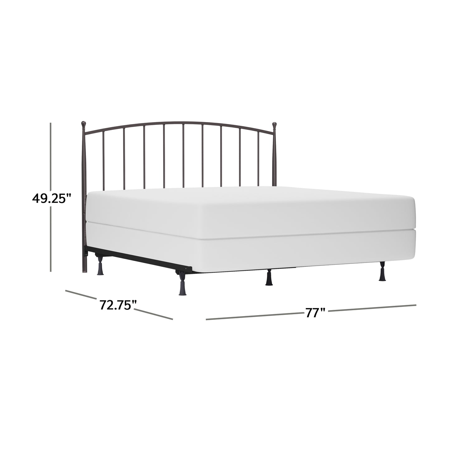 Hillsdale Furniture Warwick King Metal Headboard with Frame, Gray Bronze