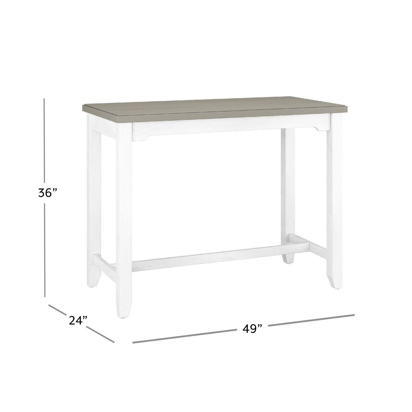 Hillsdale Furniture Clarion Wood Counter Height Side Table, Distressed Gray