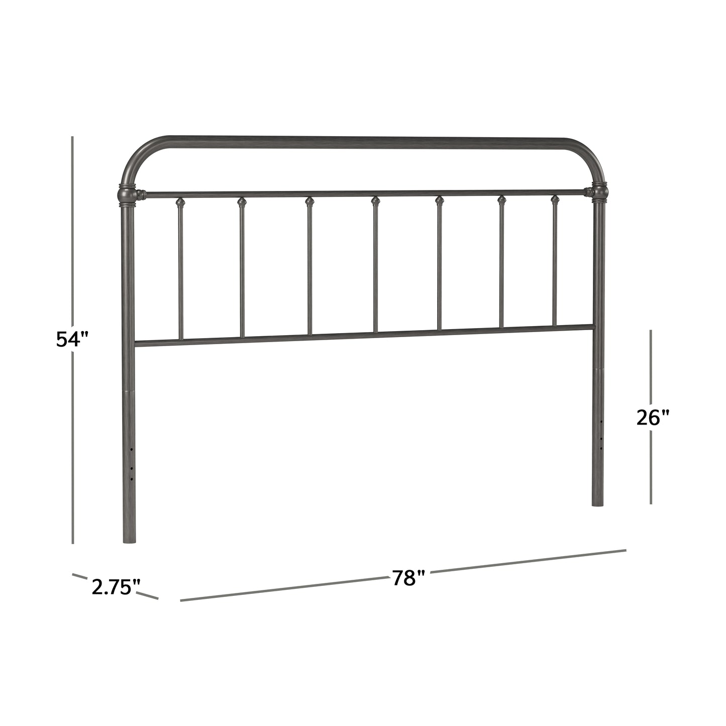 Hillsdale Furniture Kirkland Metal King Headboard, Aged Pewter