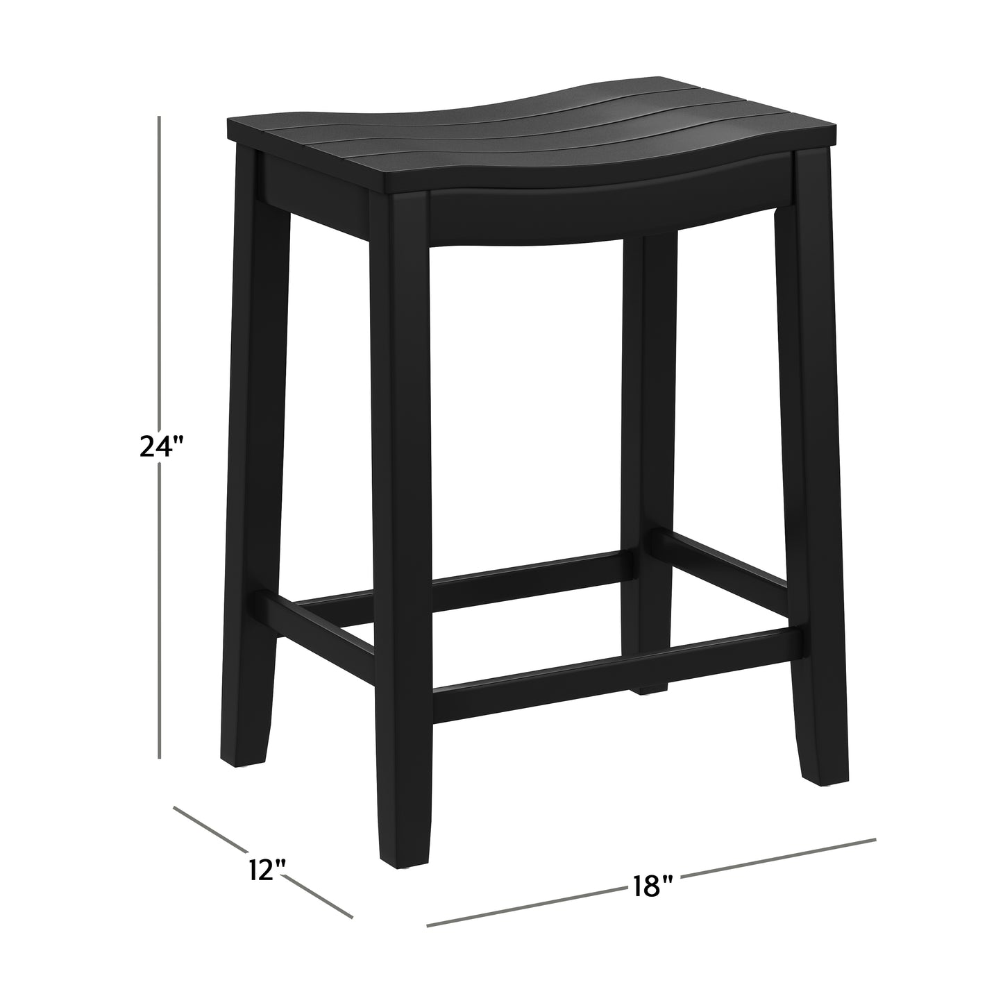 Hillsdale Furniture Fiddler Wood Backless Counter Height Stool, Black