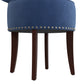 Hillsdale Furniture Lena Wood and Upholstered Vanity Stool, Espresso with Blue Velvet