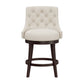 Hillsdale Furniture Halbrooke Wood Counter Height Swivel Stool, Cream Fabric