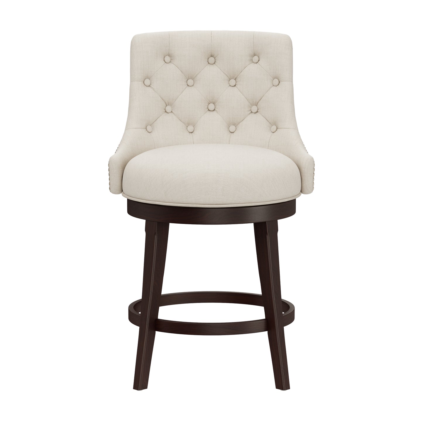 Hillsdale Furniture Halbrooke Wood Counter Height Swivel Stool, Cream Fabric