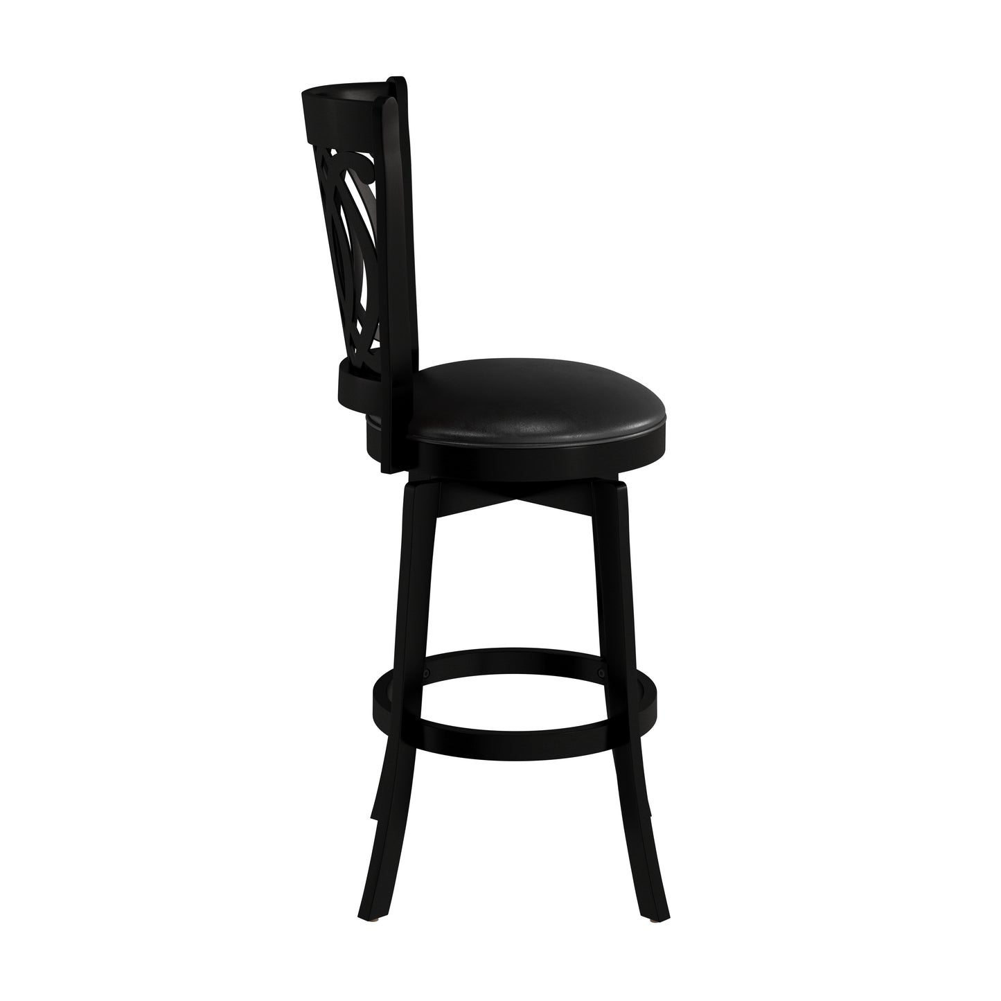 Hillsdale Furniture Van Draus Wood Bar Height Swivel Stool, Black