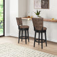 Hillsdale Furniture Kaede Wood and Upholstered Bar Height Swivel Stool, Black with Chestnut Faux Leather