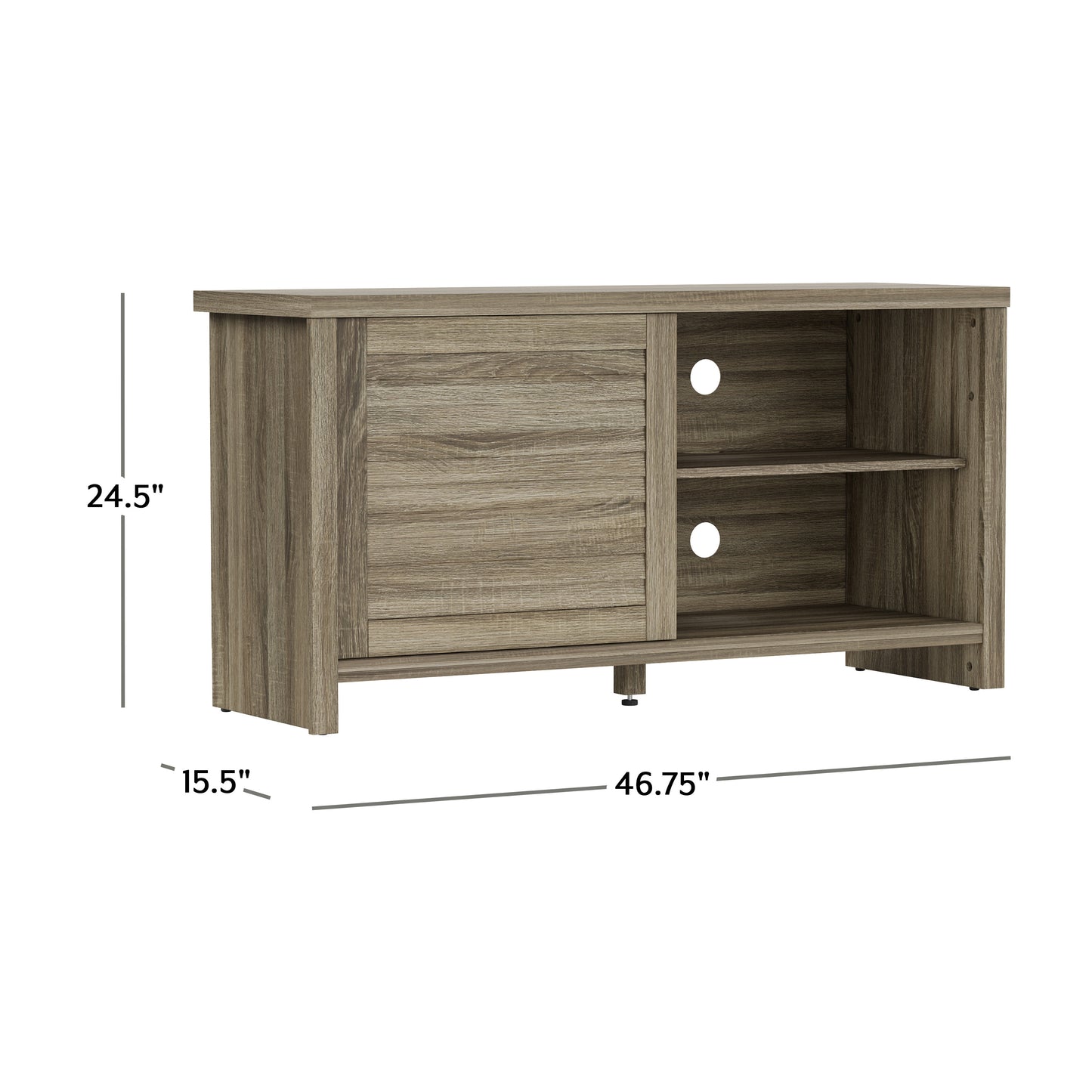 Living Essentials by Hillsdale Handerson 47 Inch Wood Entertainment Console, Dark Oak Finish