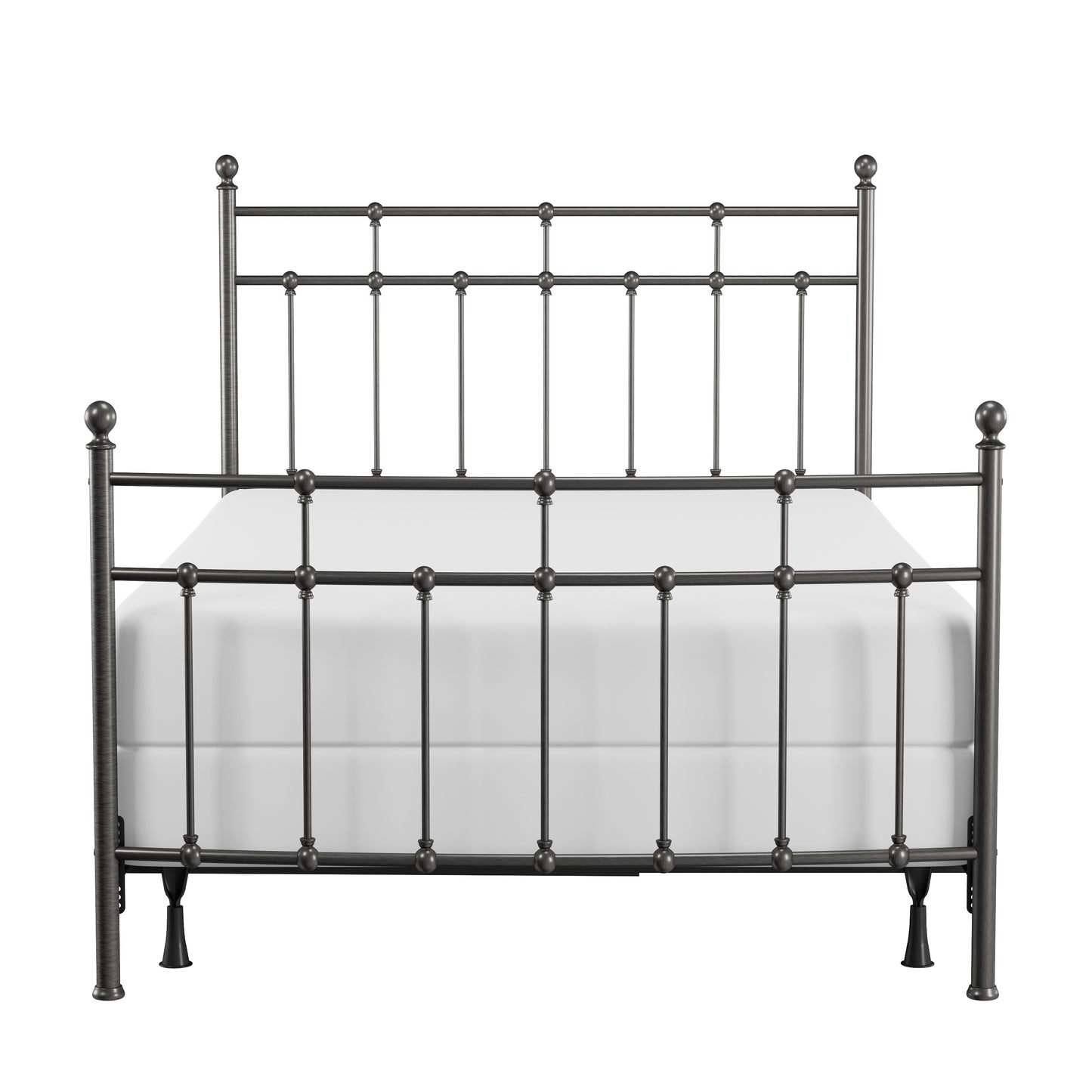 Hillsdale Furniture Providence Metal Full Bed with Spindle and Casting Design, Aged Pewter