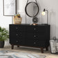 Living Essentials by Hillsdale Kincaid Wood 6 Drawer Dresser, Matte Black