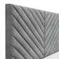 Hillsdale Furniture Crestwood Upholstered Chevron Pleated Queen Headboard, Platinum