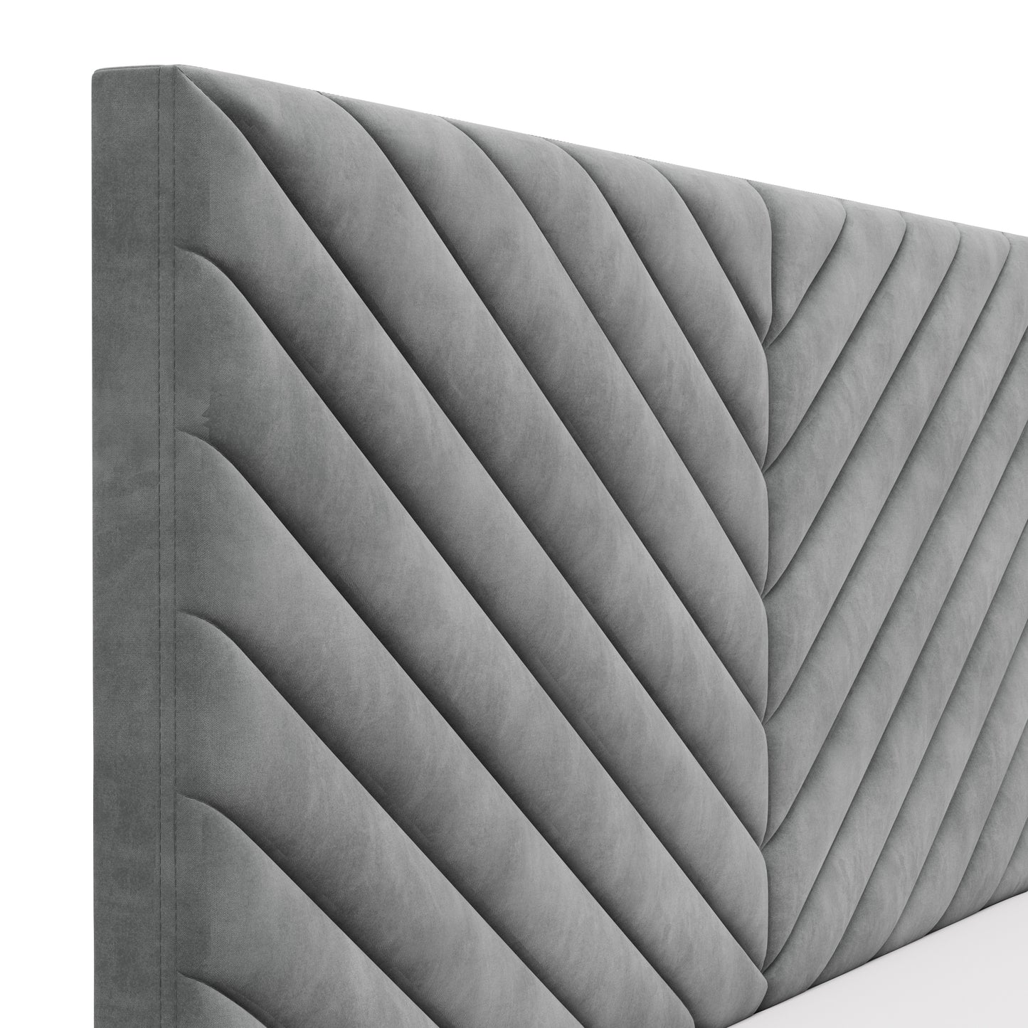 Hillsdale Furniture Crestwood Upholstered Chevron Pleated Queen Headboard with Frame, Platinum