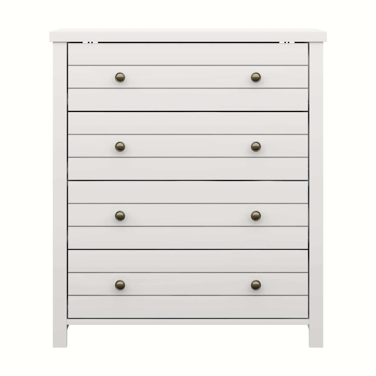 Living Essentials by Hillsdale Harmony Wood 4 Drawer Chest, Matte White