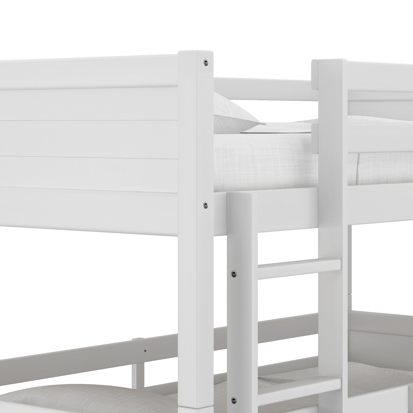 Living Essentials by Hillsdale Capri Wood Triple Bunk Bed, White