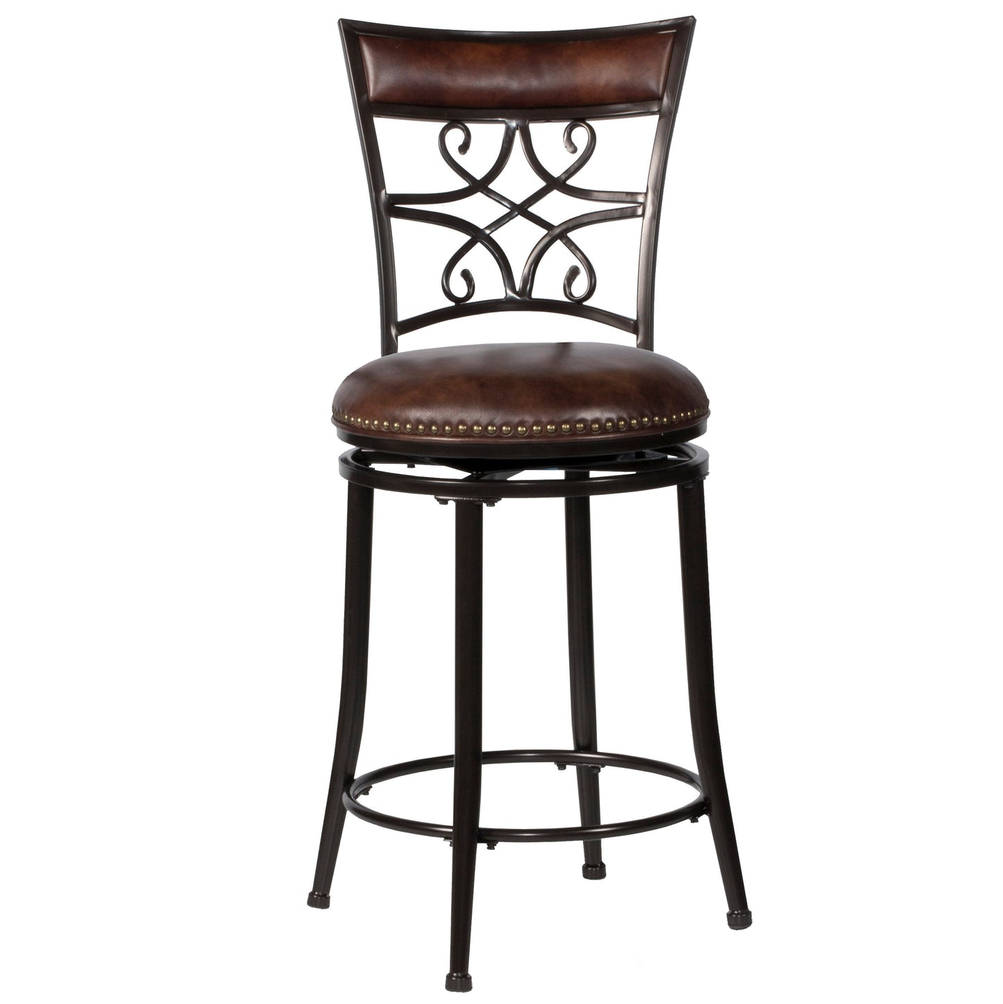 Hillsdale Furniture Seville Metal Counter Height Swivel Stool, Brown Shimmer