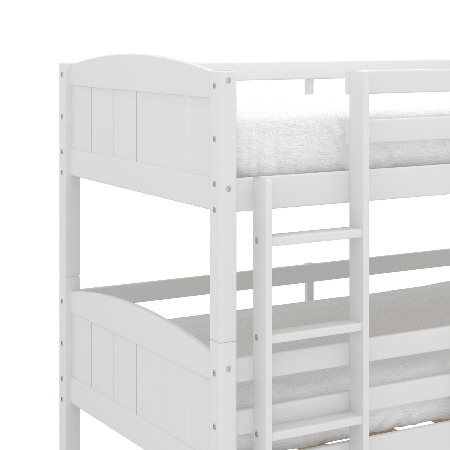 Living Essentials by Hillsdale Alexis Wood Arch Triple Twin Bunk Bed, White