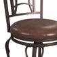 Hillsdale Furniture Granada Metal Bar Height Swivel Stool, Dark Chestnut