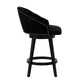 Hillsdale Furniture Dulcie Wood and Upholstered Counter Height Swivel Stool, Black