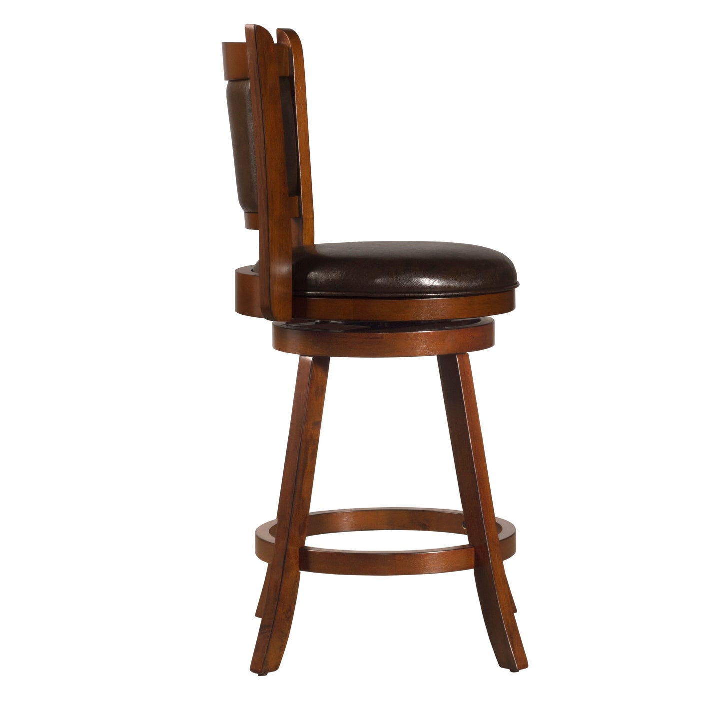 Hillsdale Furniture Dennery Wood Counter Height Swivel Stool, Cherry with Brown Vinyl