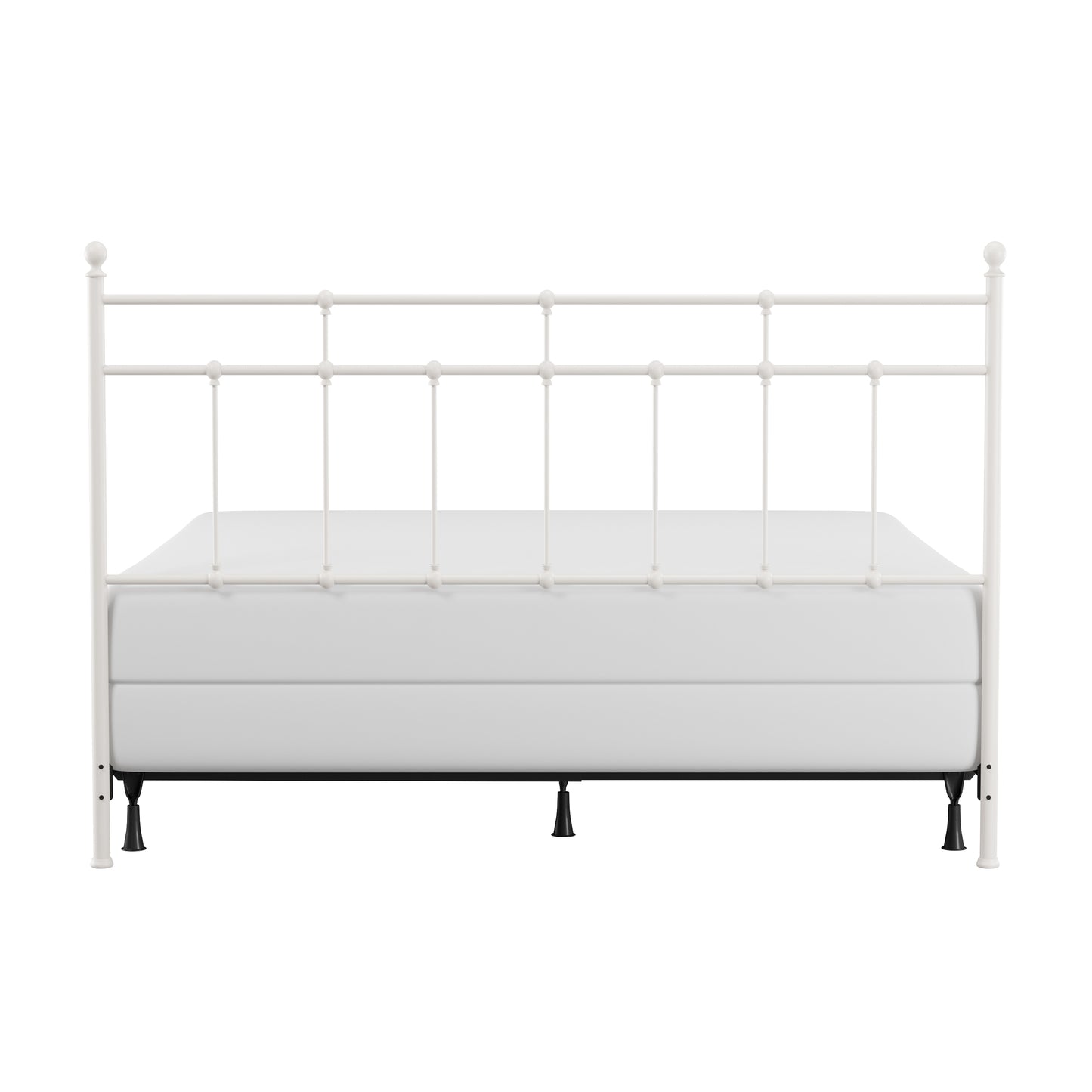 Hillsdale Furniture Providence Metal King Headboard and Frame with Spindle Design, Soft White