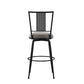 Hillsdale Furniture Queensridge Metal Swivel Bar Height Stool, Black with Silver