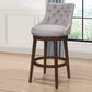 Hillsdale Furniture Halbrooke Wood Swivel Bar Height Stool, Gray Fabric