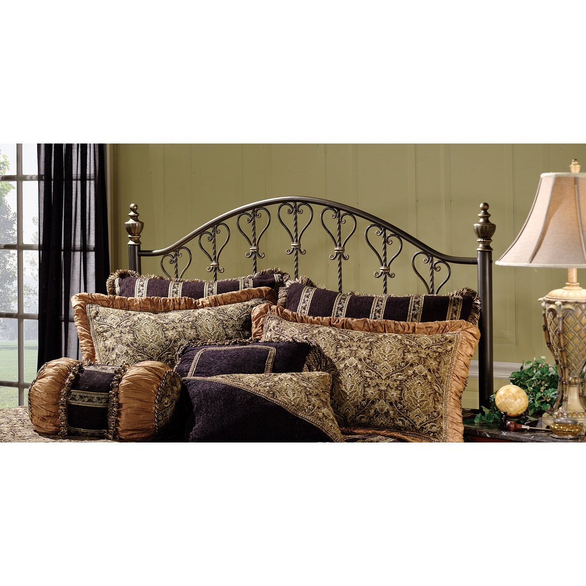 Hillsdale Furniture Huntley Full/Queen Metal Headboard, Dusty Bronze