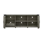 Living Essentials by Hillsdale Latvia Gaming Ready Wood 60 inch TV Stand with "X" Back Doors and Shelves, Rustic Gray